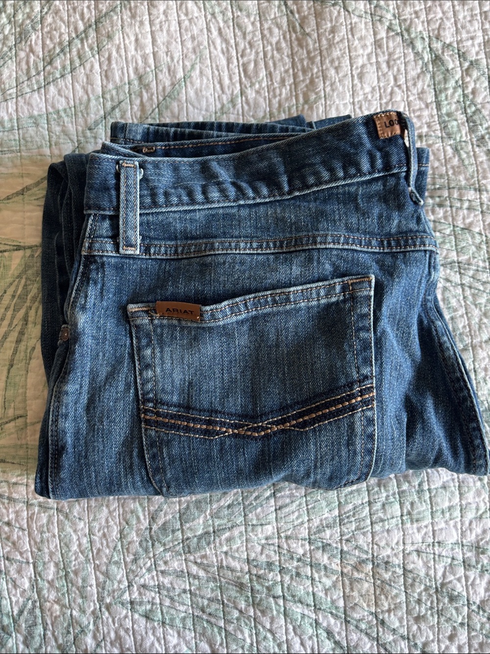 Ariat Medium Blue M4 Relaxed Bootcut Denim Jeans 35-32